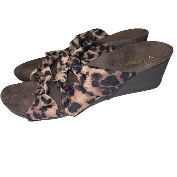 Vionic Orthaheel Womens Park Rizzo Wedge Sandals Tan Leopard Shoe Size 6 M - Picture 4 of 9